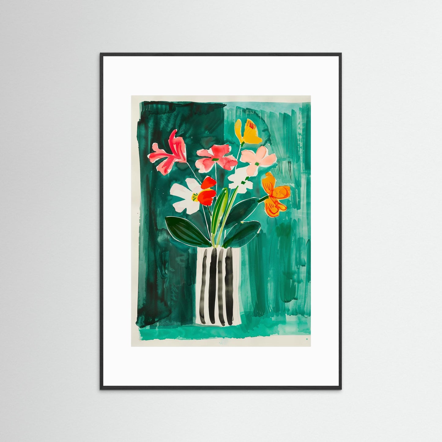 Colorful Flowers in Vase