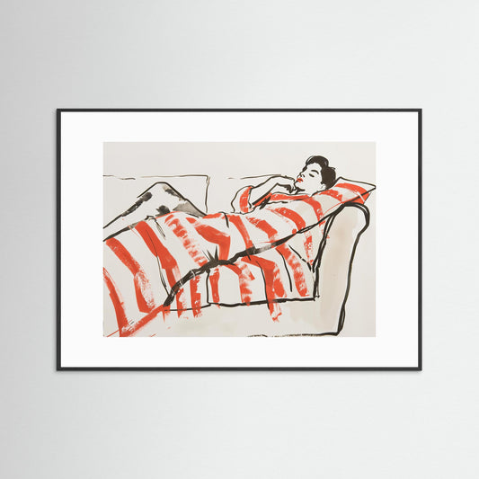 Nap time in red stripes