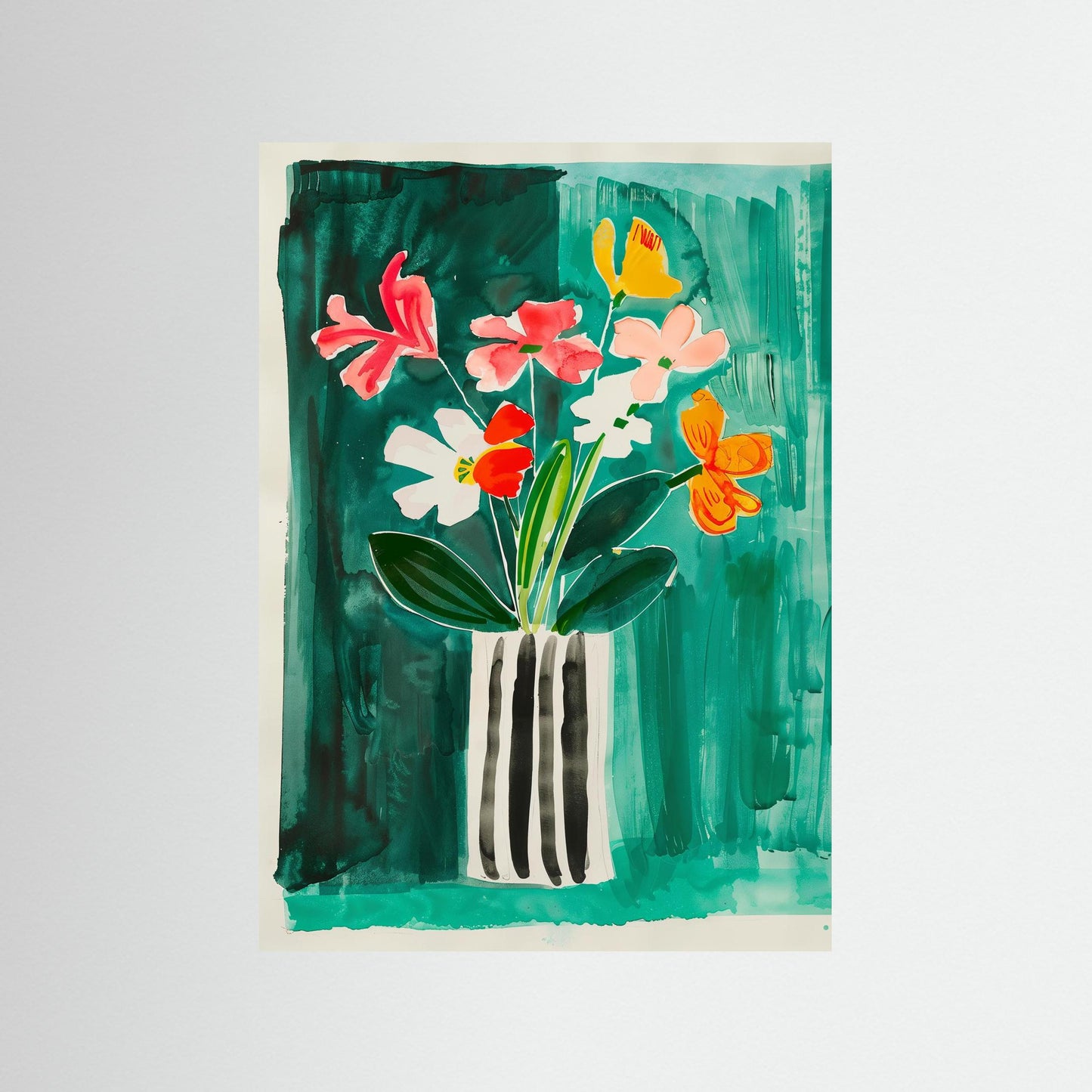 Colorful Flowers in Vase