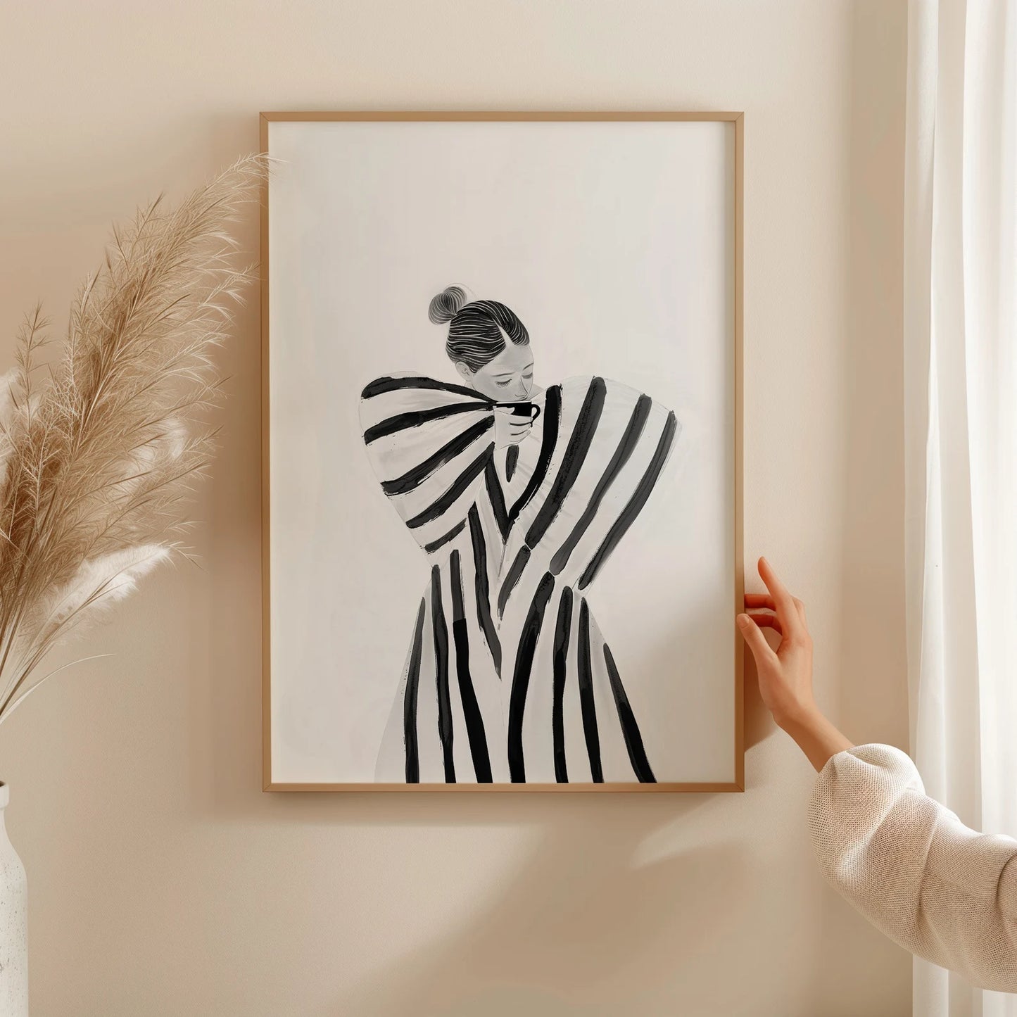 Coffee break in stripes