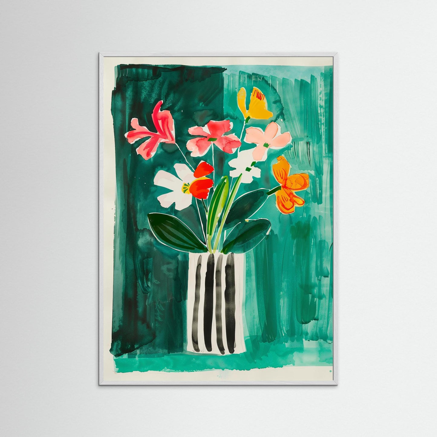 Colorful Flowers in Vase