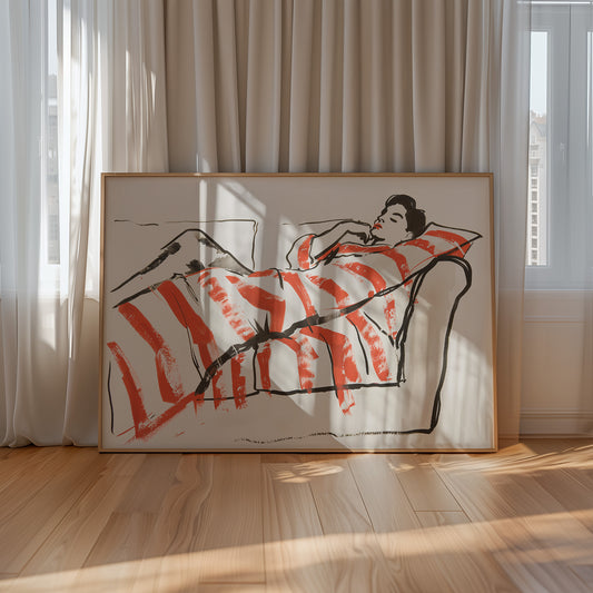 Nap time in red stripes