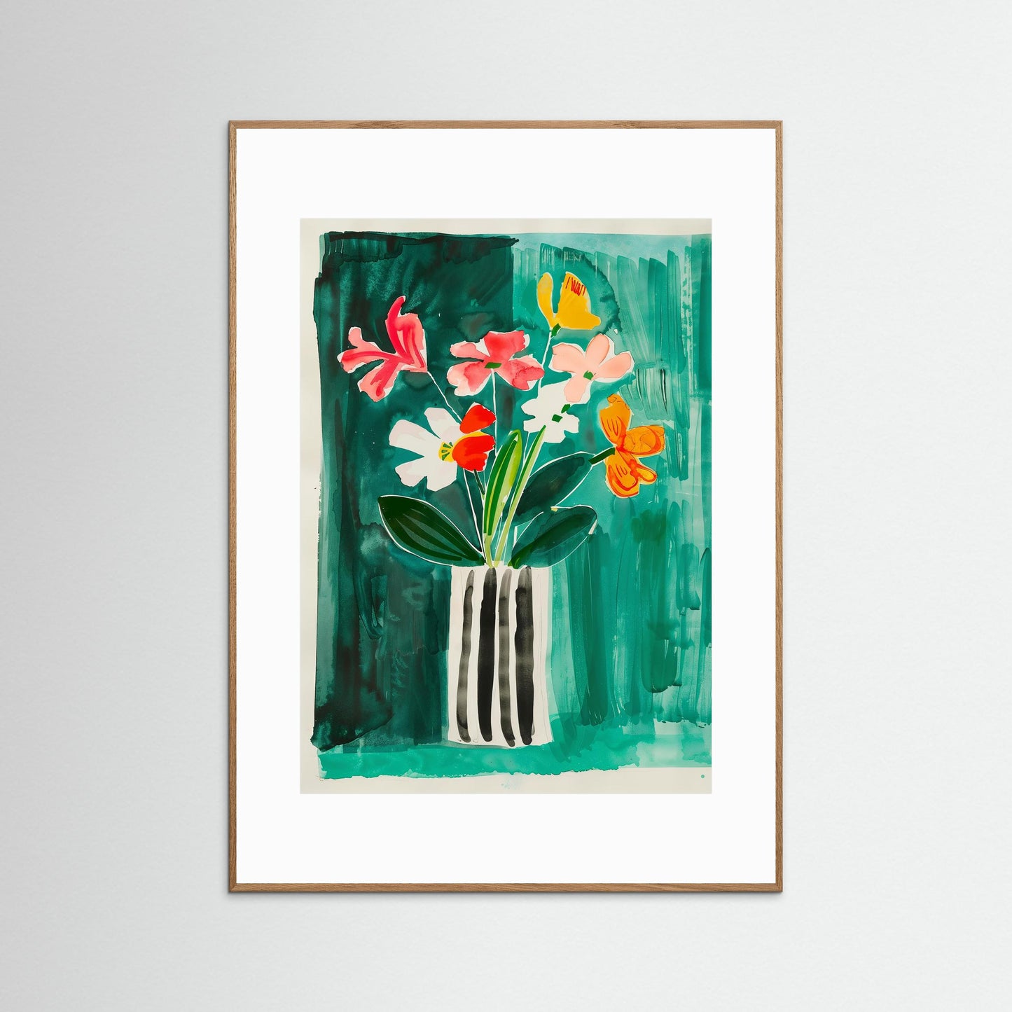 Colorful Flowers in Vase