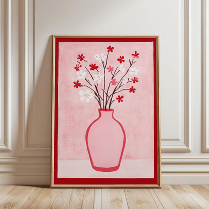 Cherry Blossom Print - Soft Pink Floral Poster | Modern Botanical Wall Art