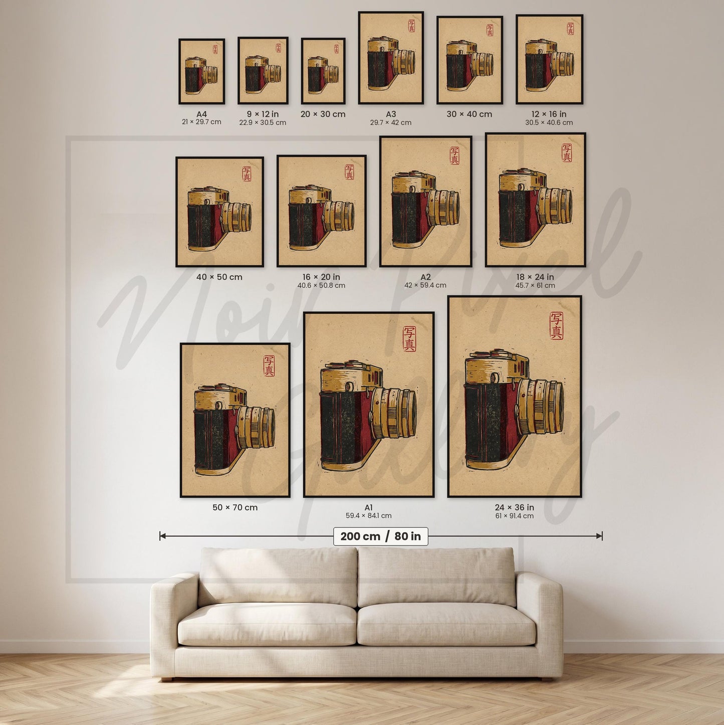Vintage Camera Poster – Retro Photography Art on Textured Fine Art Paper