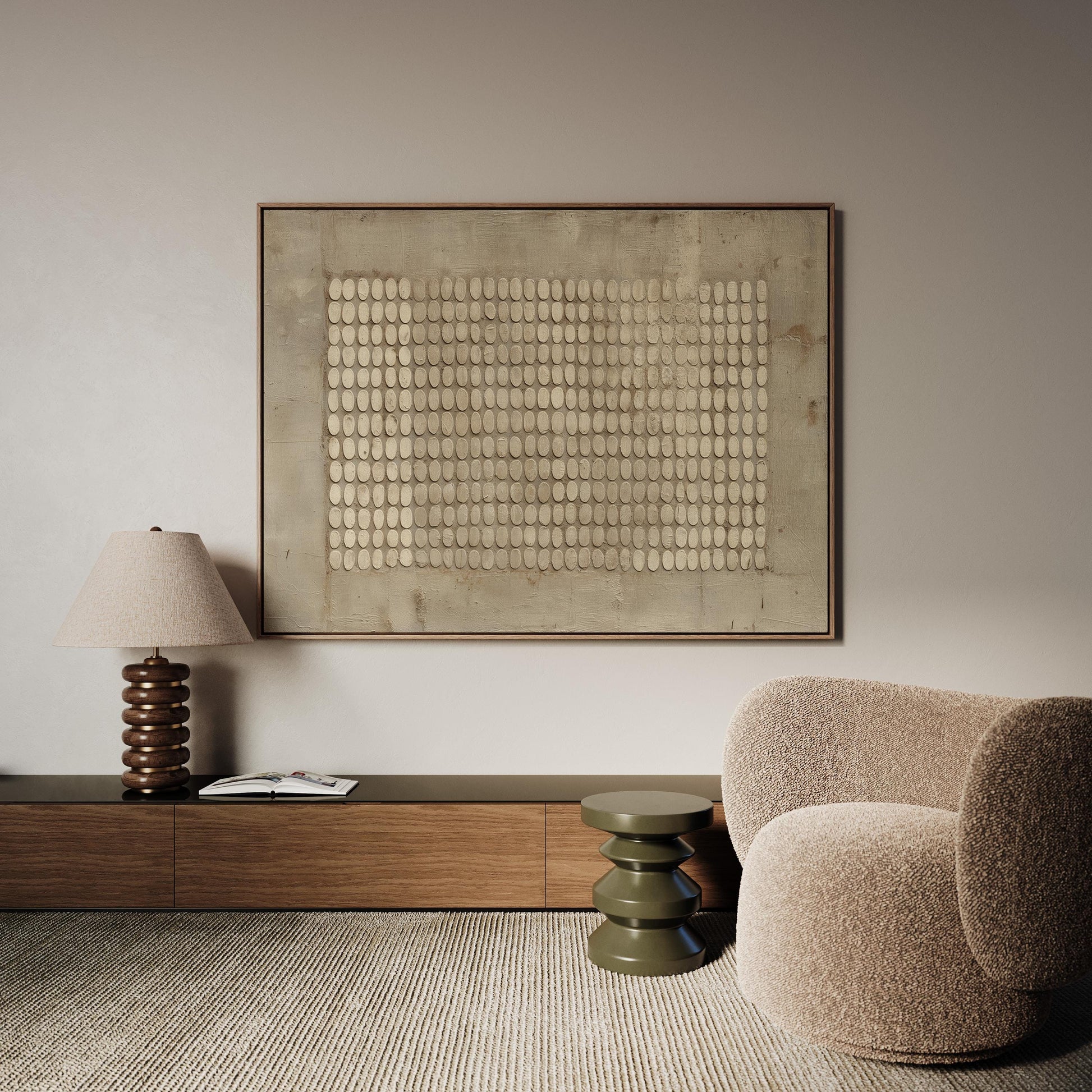 Textured Neutral Abstract Giclée Canvas Print Modern Minimal Wall Art for Living Room or Bedroom Decor