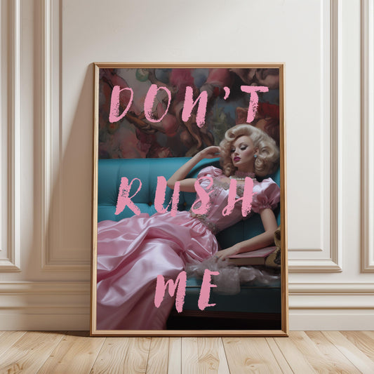Glamorous Wall Art – Pink Typography Print | Vintage Fashion Poster, Empowerment Art