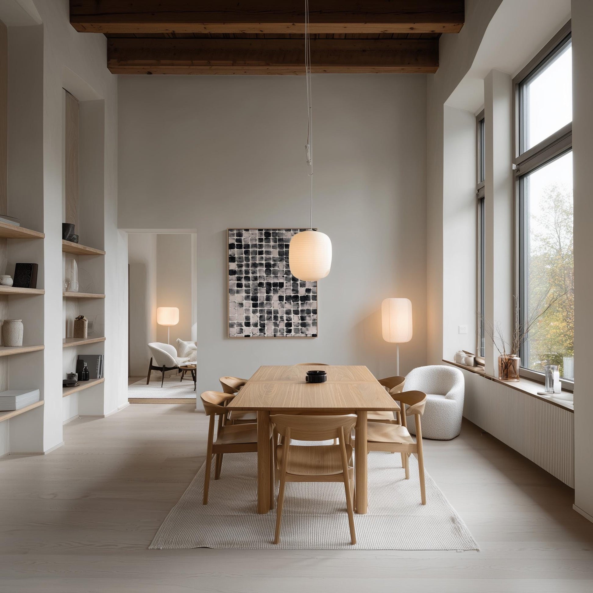 Black and White Grid Art Print, Minimalist Abstract Canvas, Modern Geometric Wall Art for Living Room or Office, Contemporary Decor