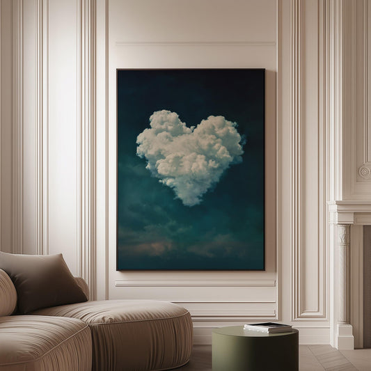 Cloud Wall Art Blue Wall Art Abstract Art Print Minimalist Wall Art Indigo Canvas Maximalist Decor Sky Wall Art Wedding Gift