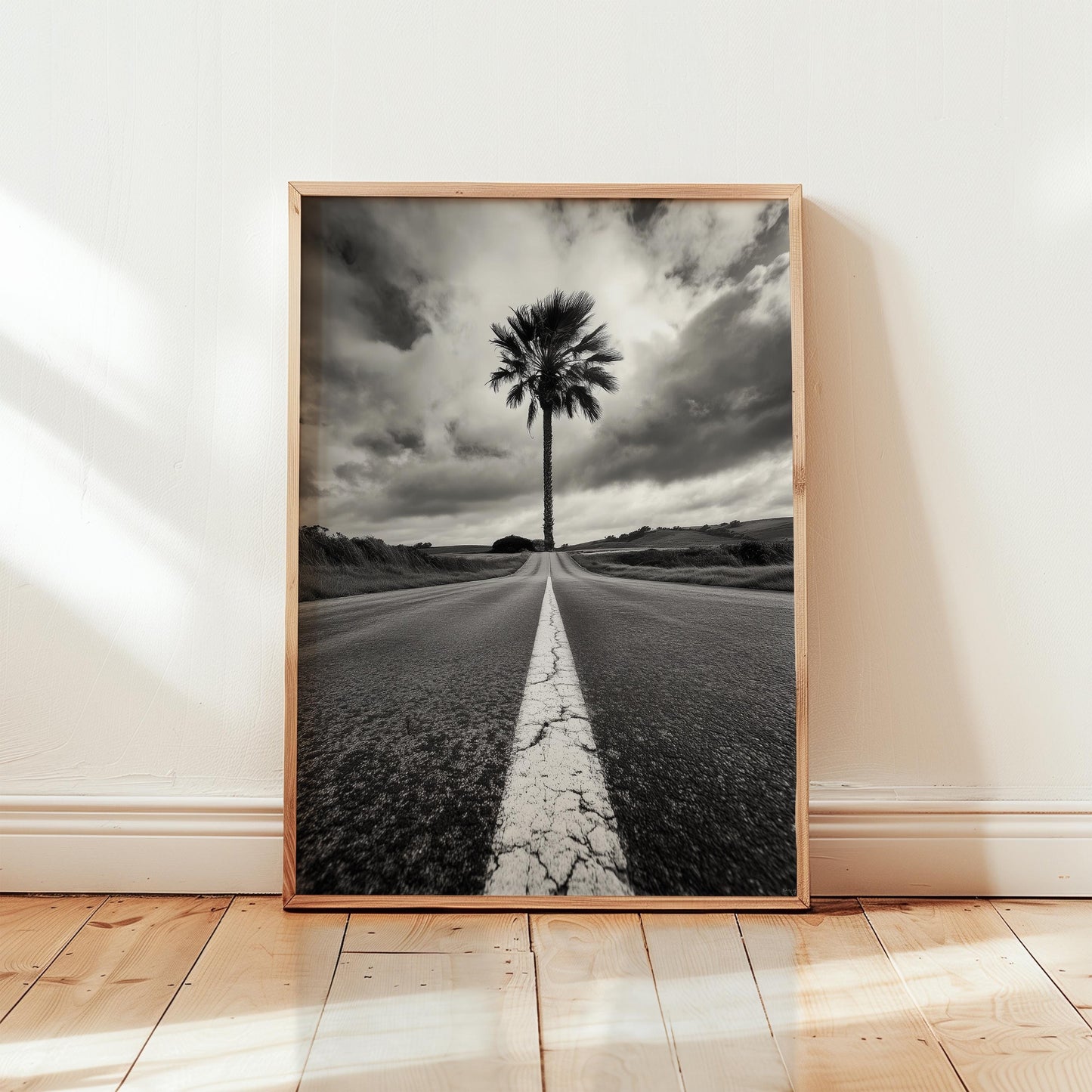 Black White Palm Print – Minimalist Wall Art | Highway Photo Fine Art Giclée