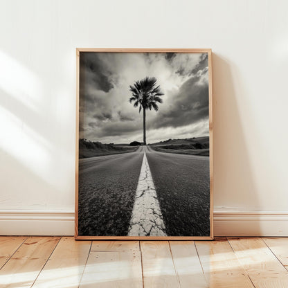 Black White Palm Print – Minimalist Wall Art | Highway Photo Fine Art Giclée