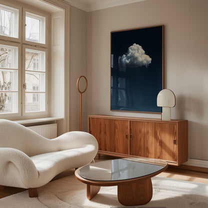 Indigo Cloud Wall Art - Minimalist Blue Sky Decor on Premium Cotton Canvas