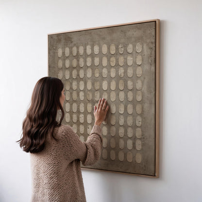 Geometric Canvas Art - Minimalist Wall Decor | Earth Tone Artwork, Framed or Unframed