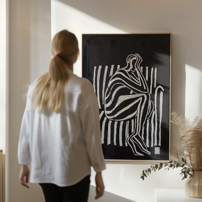 Dark Canvas Wall Art · Striped Wall Art · Abstract Art Print · Minimalist Wall Art · Maximalist Decor · Living Room Print