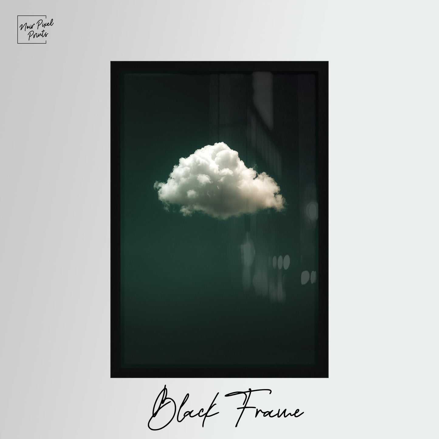 Emerald Green Wall Art - Abstract Minimalist Canvas Print with Floating Wood Frame