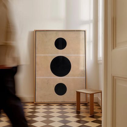 Abstract Black Circle Wall Art for Living Room or Office Minimalist Geometric Print Scandinavian Style Gift for Design Lovers