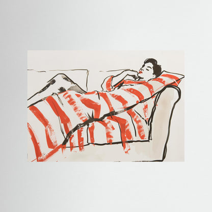 Nap time in red stripes