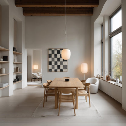 Black and White Checkered Canvas Art, Minimalist Abstract Giclée Print, Modern Geometric Wall Art for Living Room or Office Decor