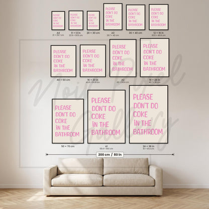 Funny Bathroom Print - Pink Typography Poster | Toilet Humor Decor Art