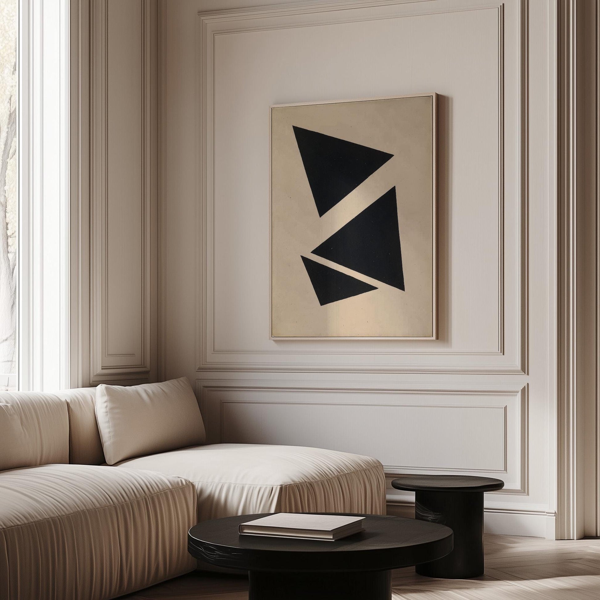 Black Triangle Abstract Geometric Wall Art