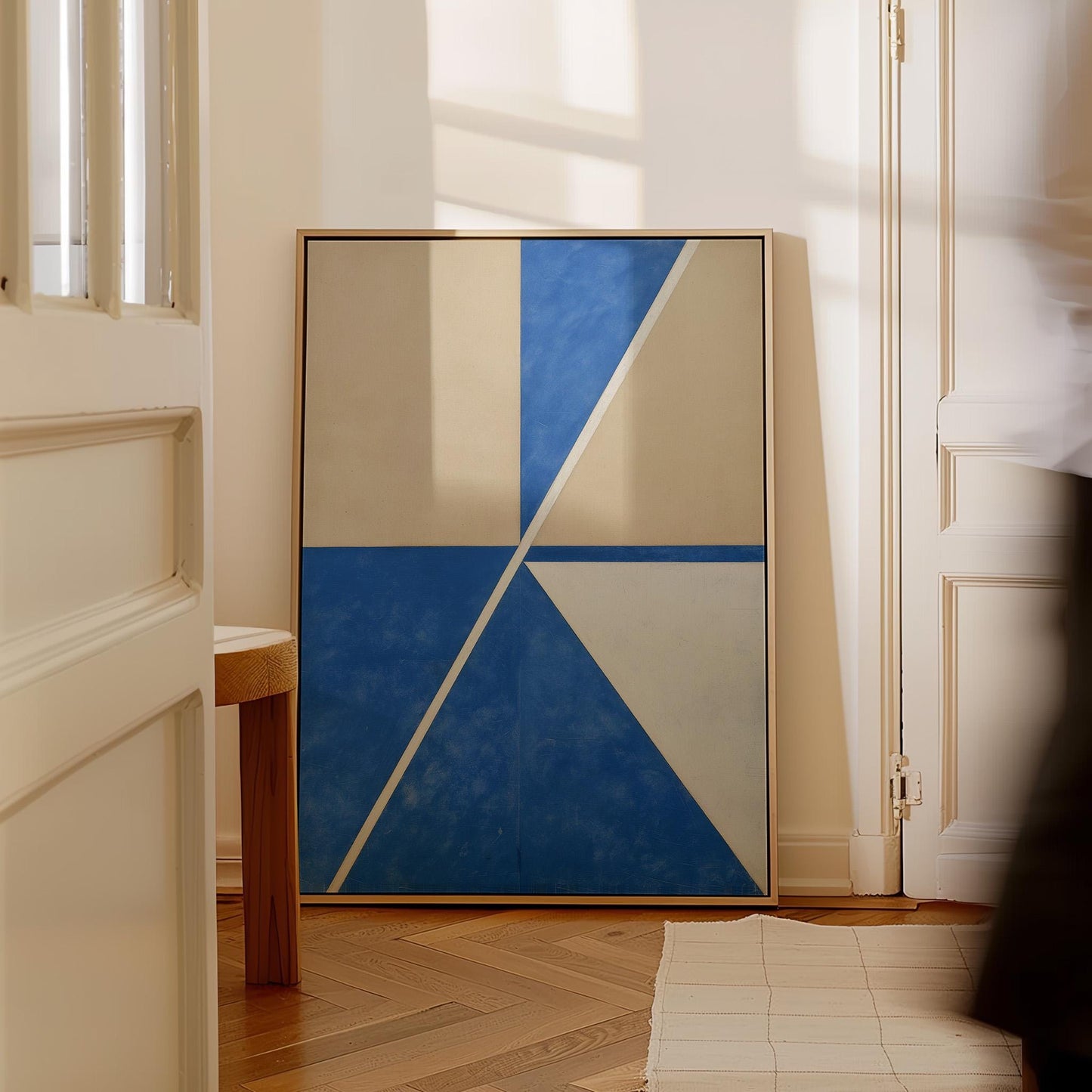 Blue Geometric Balance Abstract Wall Art