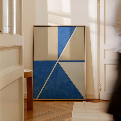 Blue Geometric Balance Abstract Wall Art