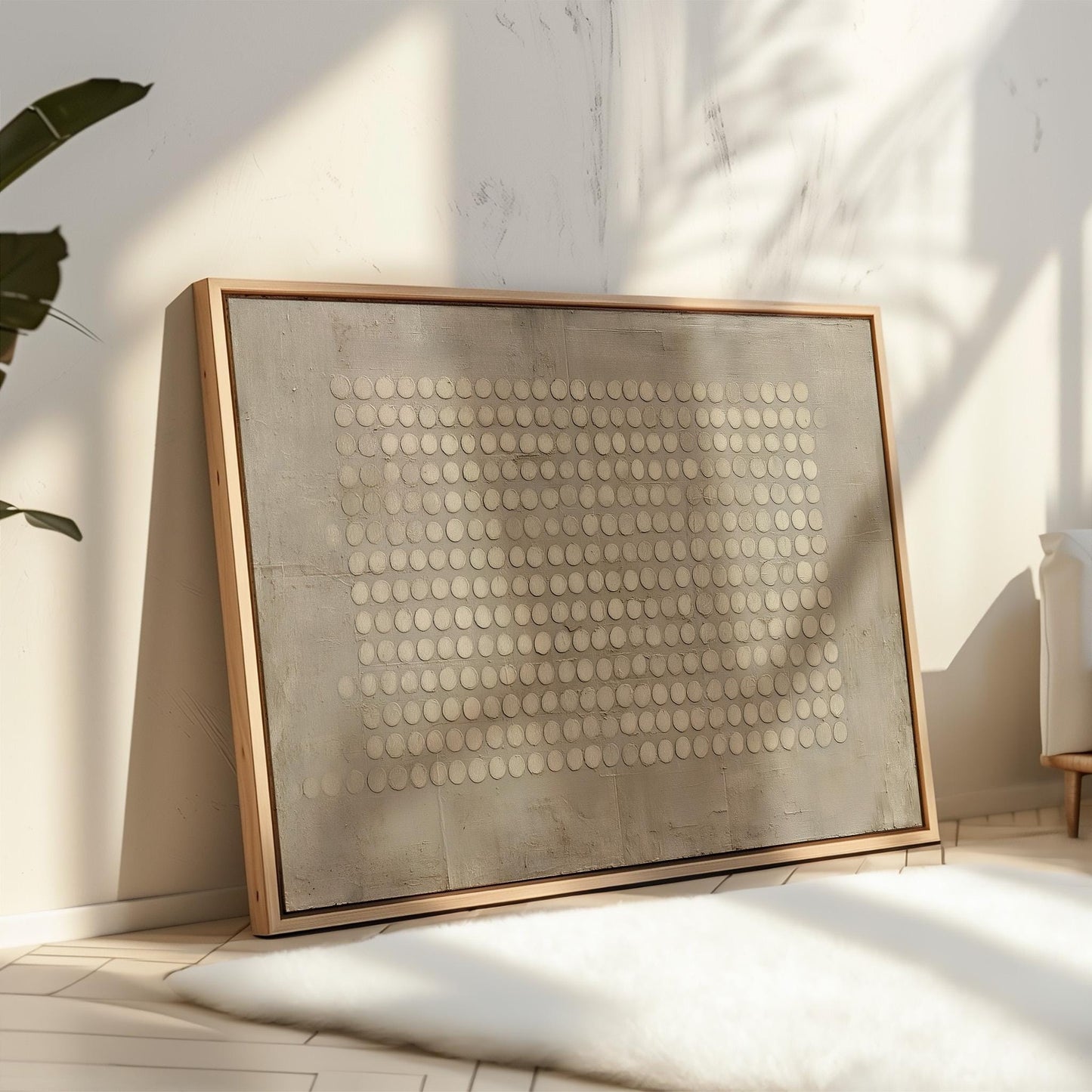 Dot Grid Canvas Art - Minimalist Wall Art on Giclée Cotton Canvas Print