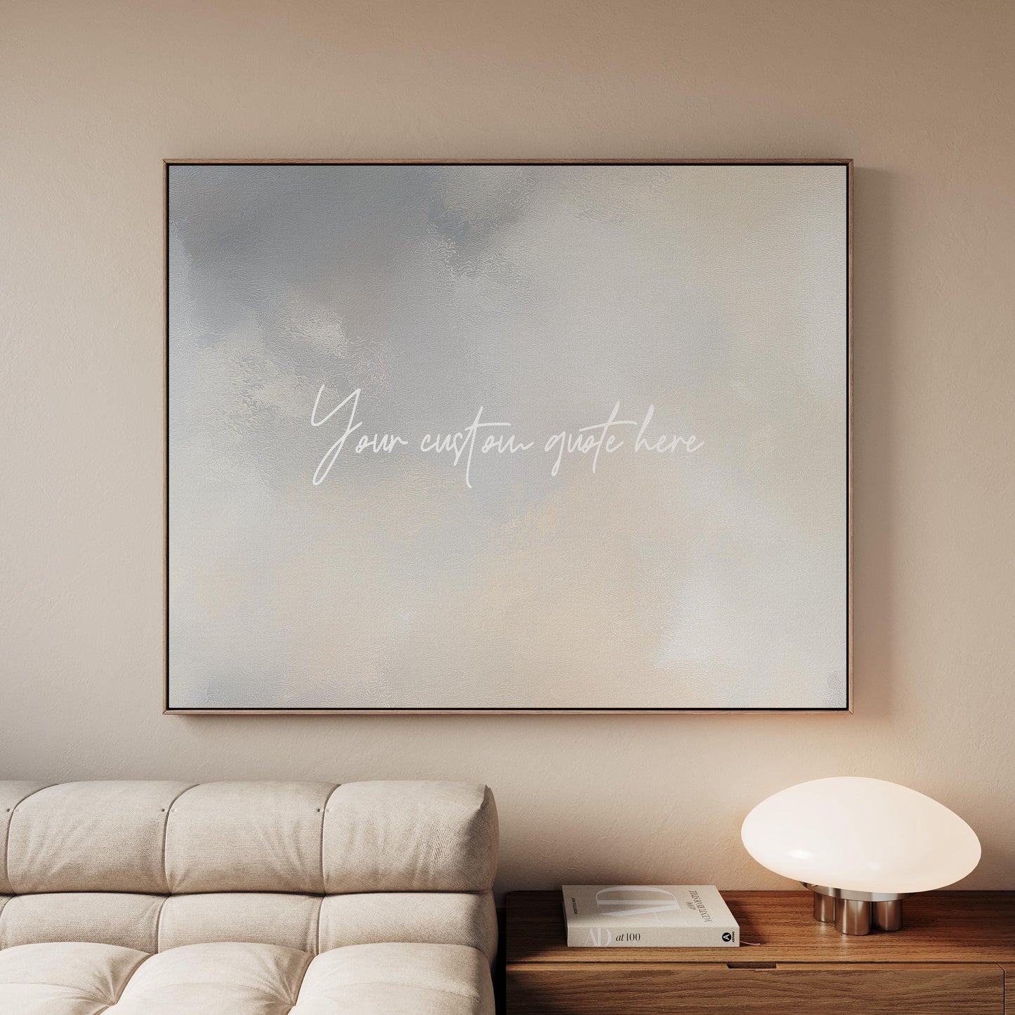 Custom Quote Wall Art Canvas: Neutral Minimalist Text Print, Personalized Bedroom Decor, Modern Framed Artwork Gift