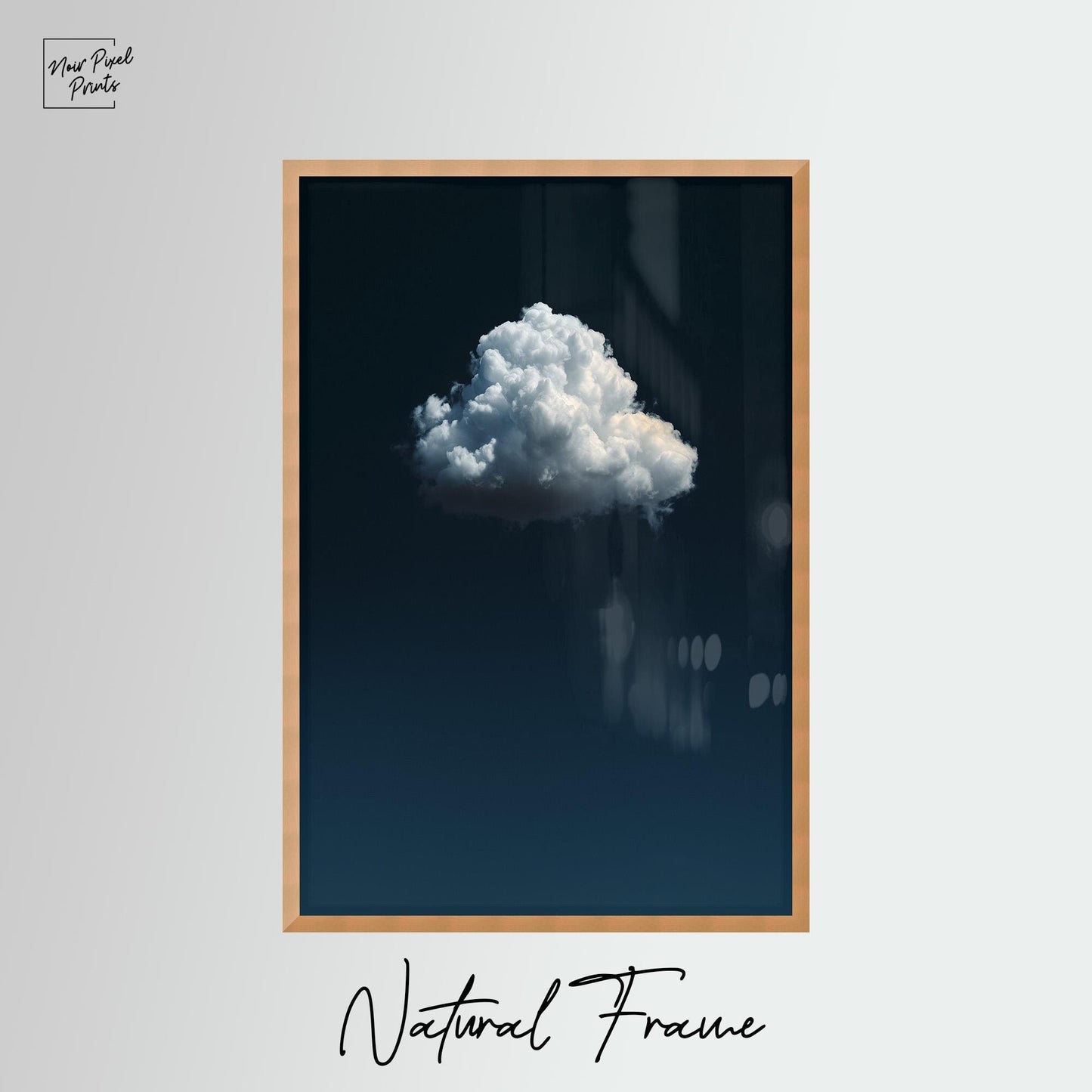 Indigo Cloud Wall Art - Minimalist Blue Sky Decor on Premium Cotton Canvas