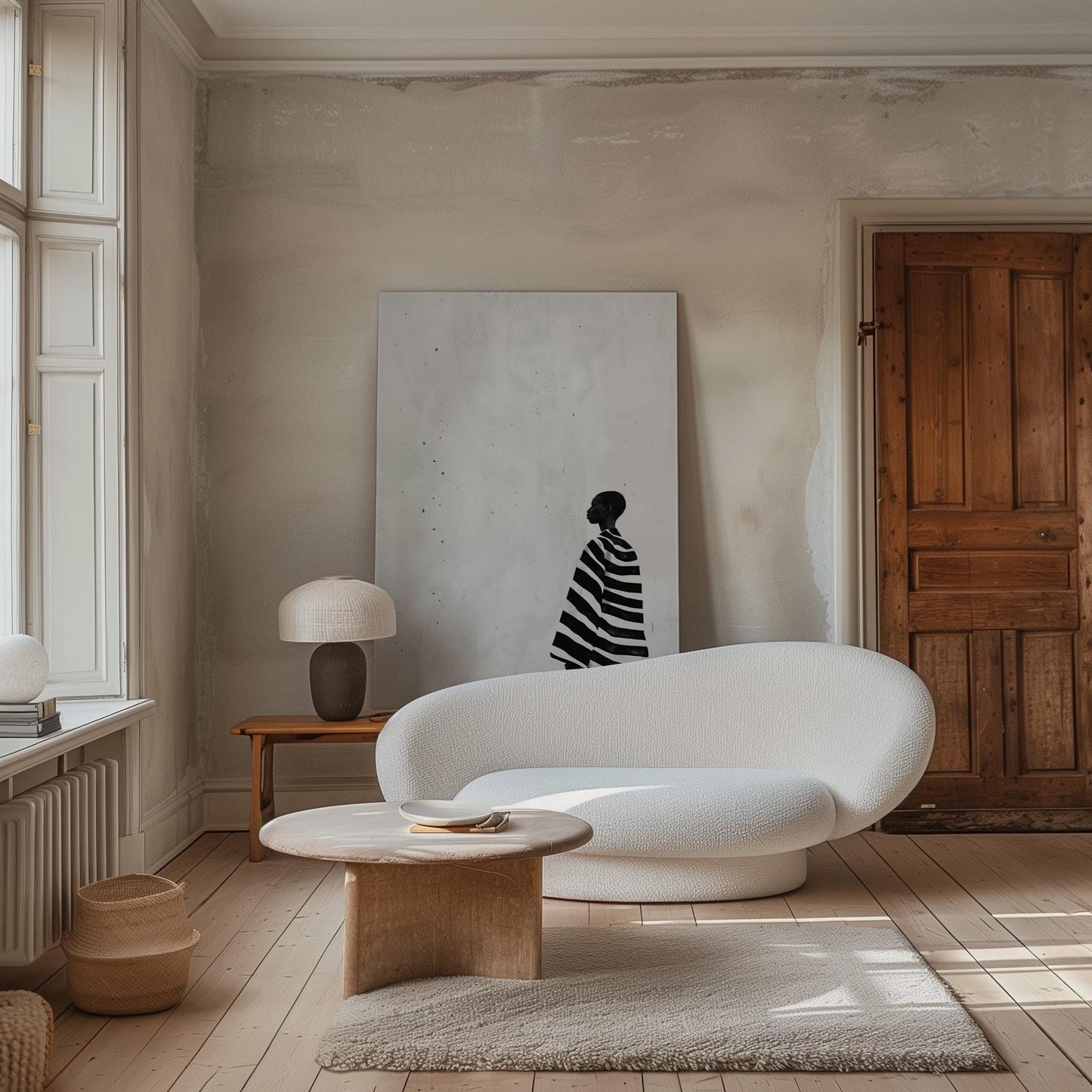 Black and White Canvas | Modern Canvas Prints Set of 2 | Abstract Figurative Art