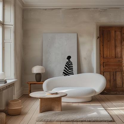 Black and White Canvas | Modern Canvas Prints Set of 2 | Abstract Figurative Art