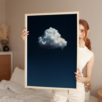 Cloud Wall Art Blue Wall Art Night Sky Print Abstract Art Print Minimalist Wall Art Indigo Art Maximalist Decor Sky Wall Art