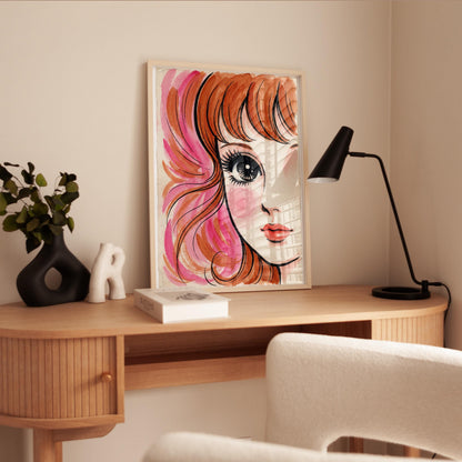 60s Retro Wall Art – Vintage Fashion Print Featuring Pop Art Girl Poster