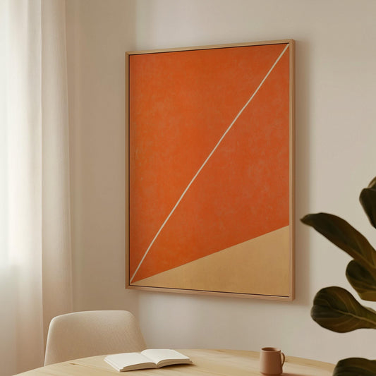 Orange Geometric Minimalist Canvas Art