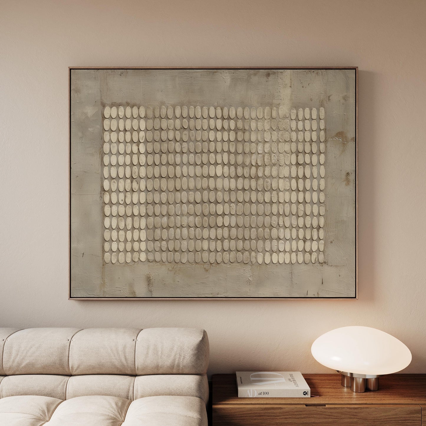 Textured Neutral Abstract Giclée Canvas Print Modern Minimal Wall Art for Living Room or Bedroom Decor