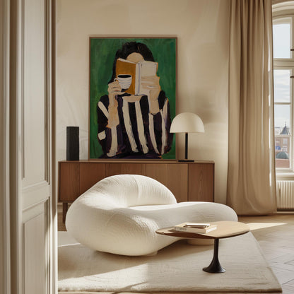 Green Abstract Woman Canvas - Floating Frame Print | Modern Wall Decor