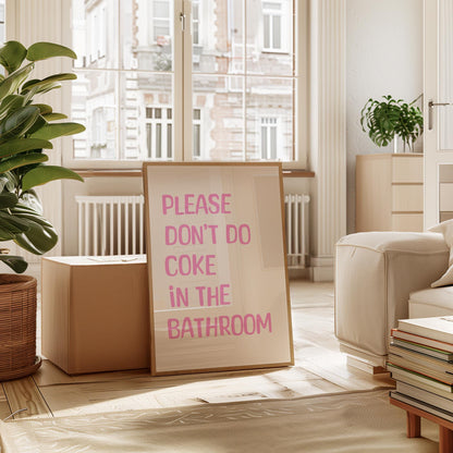 Funny Bathroom Print - Pink Typography Poster | Toilet Humor Decor Art