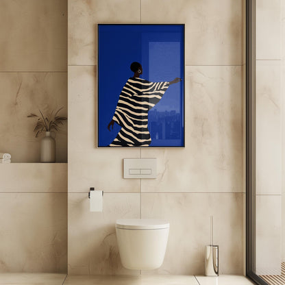 Electric Blue Abstract Art - Figurative Wall Art on Premium Matte Canvas | Gallery Style Decor