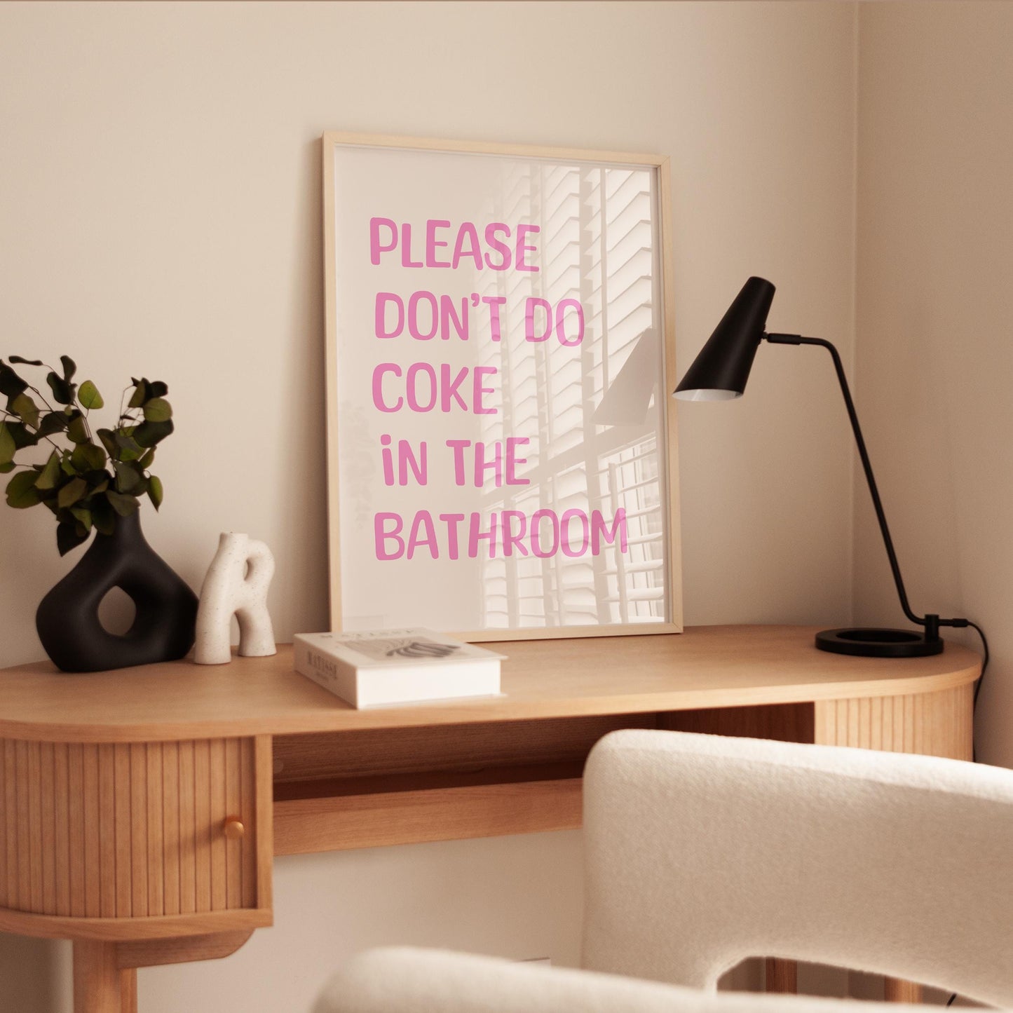Funny Bathroom Print - Pink Typography Poster | Toilet Humor Decor Art
