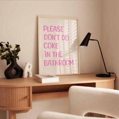 Funny Bathroom Print - Pink Typography Poster | Toilet Humor Decor Art
