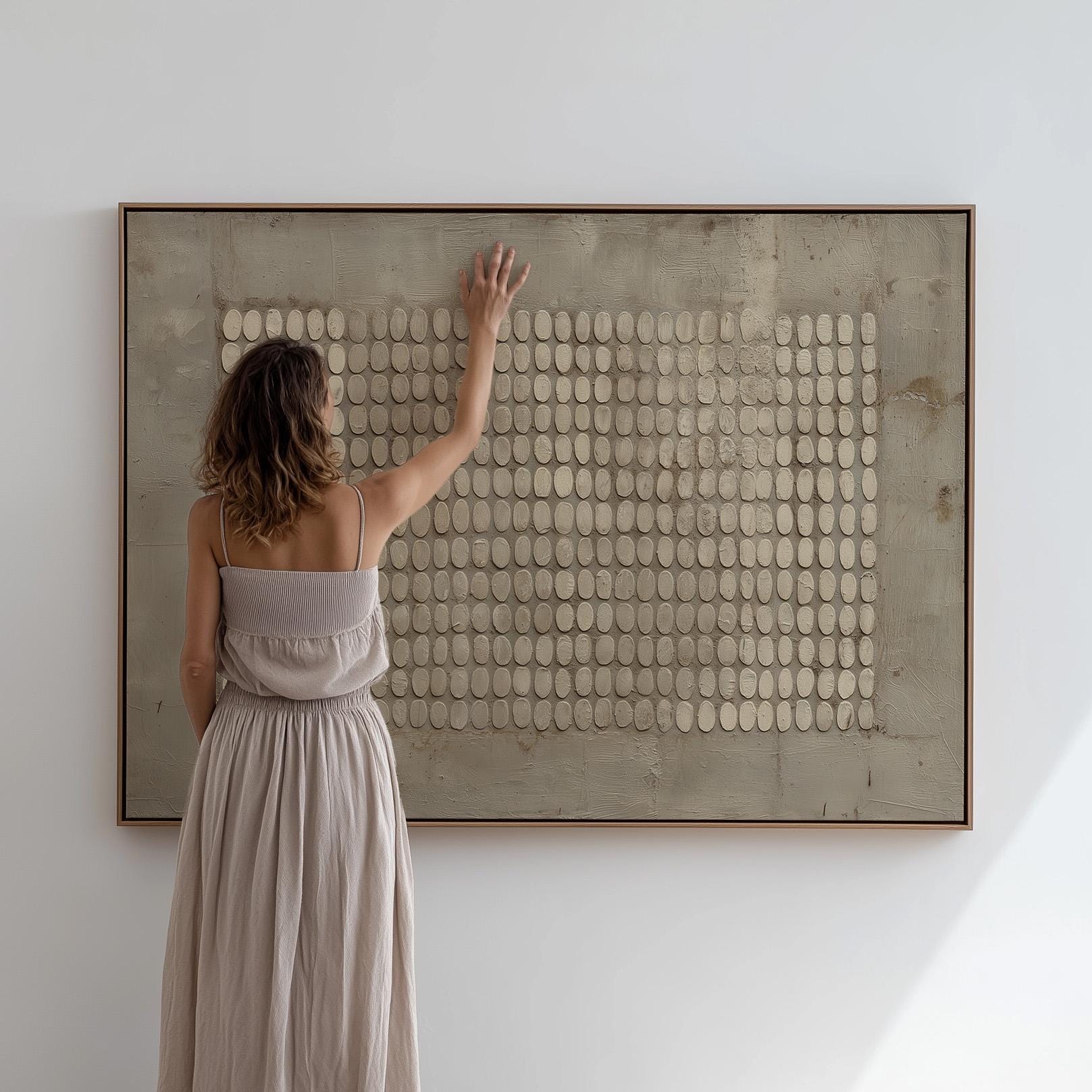 Textured Neutral Abstract Giclée Canvas Print Modern Minimal Wall Art for Living Room or Bedroom Decor