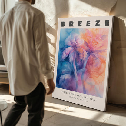 Breeze Tide Shore Canvas Wall Art Set of 3 Ocean Posters Coastal Beach Nautical Prints for Living Room Bedroom or Office