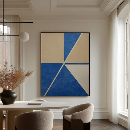 Blue Geometric Balance Abstract Wall Art