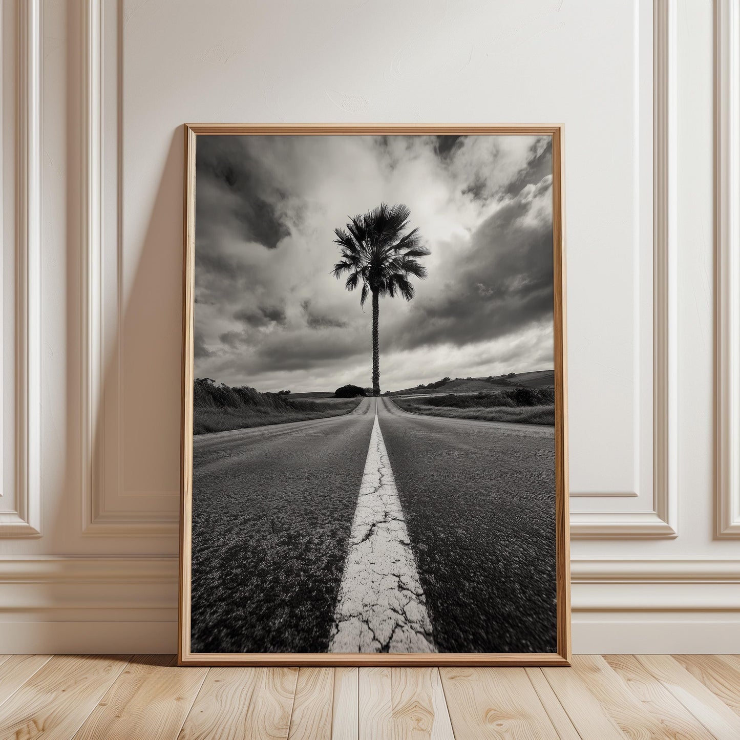 Black White Palm Print – Minimalist Wall Art | Highway Photo Fine Art Giclée