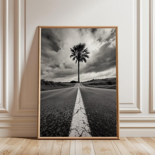 Black White Palm Print – Minimalist Wall Art | Highway Photo Fine Art Giclée