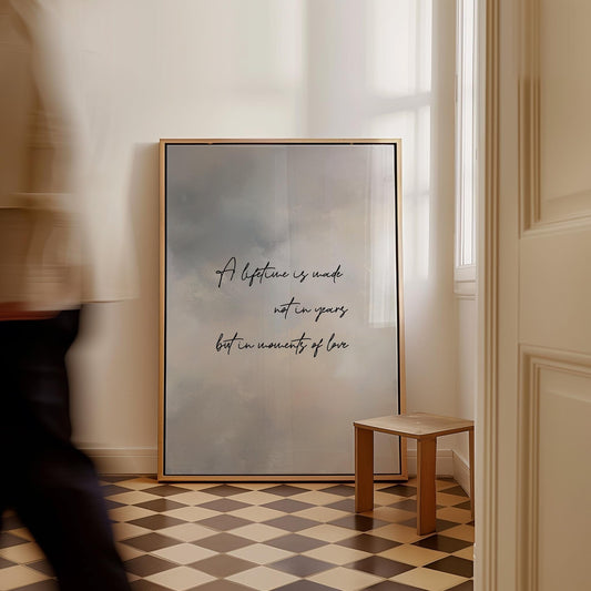 Couple Canvas Wall Art - Minimalist Love Art on Premium Matte Canvas with Floating Wood Frame