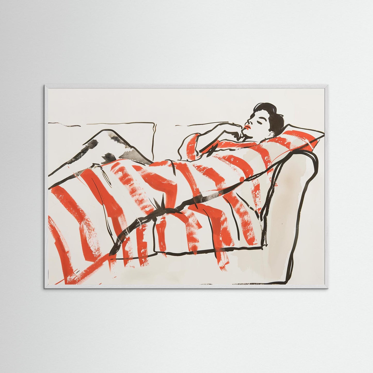 Nap time in red stripes