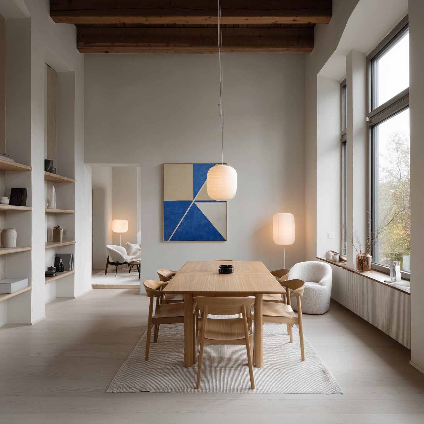 Blue Geometric Balance Abstract Wall Art