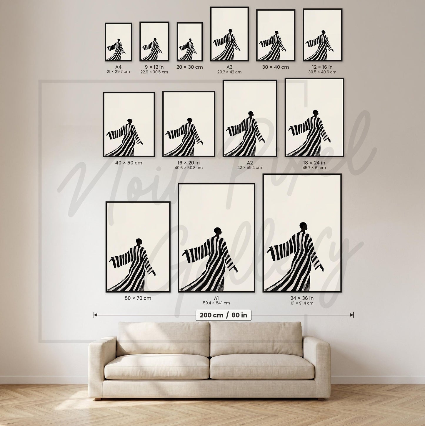 African Woman Silhouette Minimalist Poster – Black White Print, Monochrome Decor