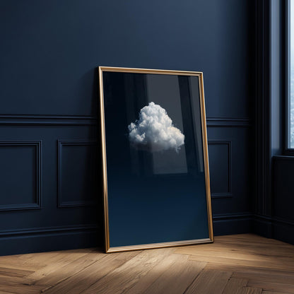 Cloud Wall Art Blue Wall Art Night Sky Print Abstract Art Print Minimalist Wall Art Indigo Art Maximalist Decor Sky Wall Art